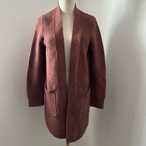 Roots Rust Color Long Open Cotton Cardigan